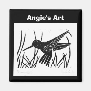 Imán pájaro del tarareo" del arte de Angie del "