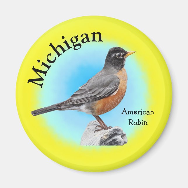 Imán Pájaro estatal de Michigan (Frente)