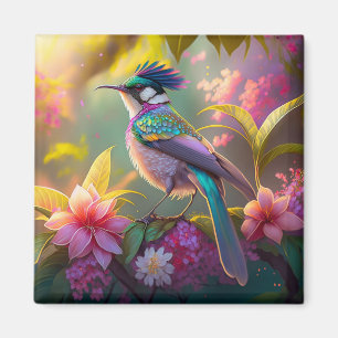 Imán Pájaro Fantasía Sunbird de Alas de Arcoíris con Cr
