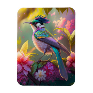 Imán Pájaro Fantasía Sunbird de Alas de Arcoíris con Cr
