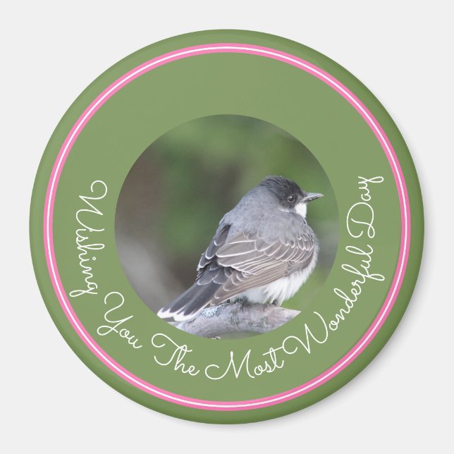 Imán Pájaro gris y blanco (Frente)