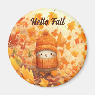 Imán Pájaro lindo de otoño vestido para otoño