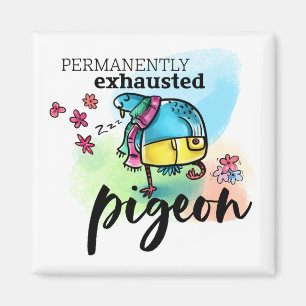 Imán Pájaro Personalizado de texto de pichón permanente
