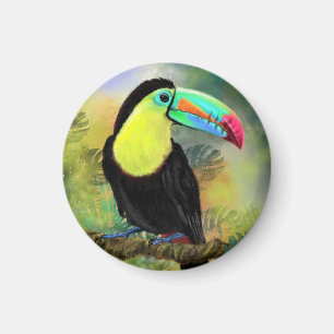 Imán Pájaro Toco Tropical Toco Toucan Exótico - Pintado