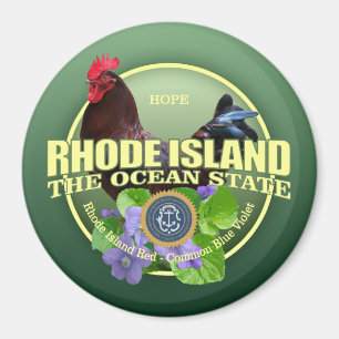 Imán Pájaro y flor de estado de Rhode Island