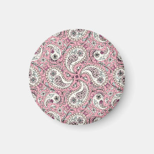Imán Pájaros de paisley de rosa bebé