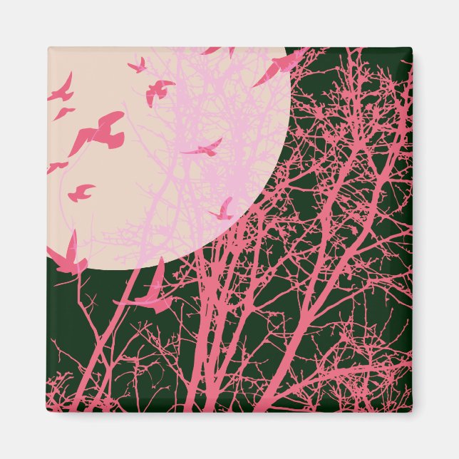 Imán pájaros de silucida (Frente)