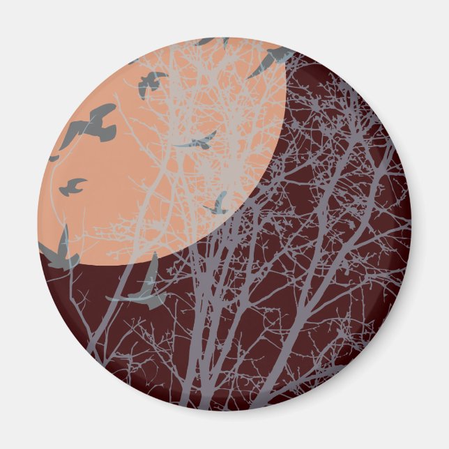 Imán pájaros de silucida (Frente)