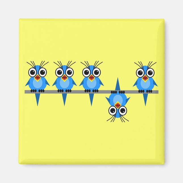 Imán pájaros divertidos (Frente)