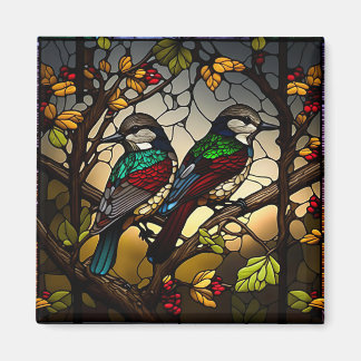 Imán Pájaros en una rama - almohada de lanzamiento de a
