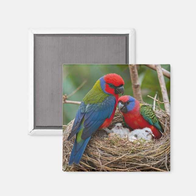 Imán Pájaros Rosella (Anverso/Reverso)