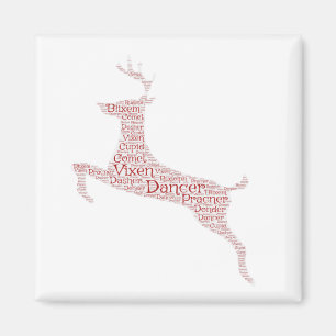 Imán Palabra de reno Arte Rudolph Blixem Cometa Cupido