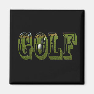 Imán Palabra Dimensional Verde Golf Con Bolas,