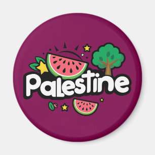 Imán Palabra palestina escueta rodeada por un árbol de 