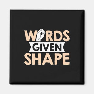 Imán Palabras ASL con forma de lenguaje de Rótulo ameri