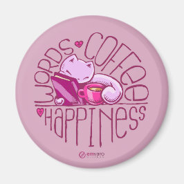 Imán Palabras: Café. Felicidad. (Rosa)
