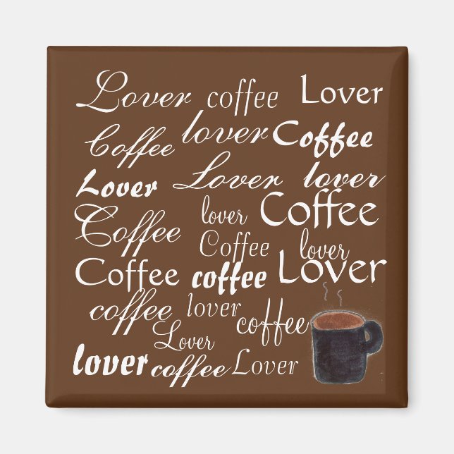 Imán Palabras de amante del café (Frente)