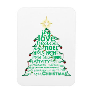 Imán Palabras de árbol de Navidad