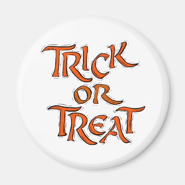 Imán Palabras de Halloween Trick o Treat (Frente)