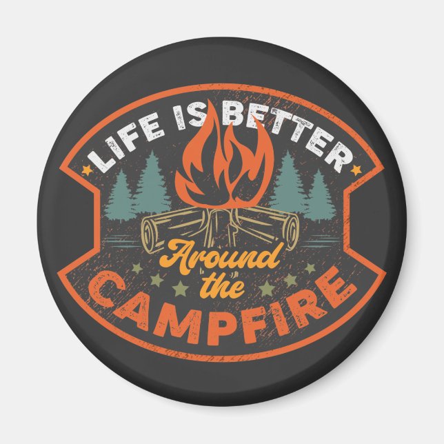 Imán Palabras de insignia de fuego grandes (Frente)