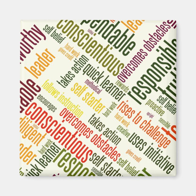 Imán Palabras de motivación #4 valores positivos (Frente)