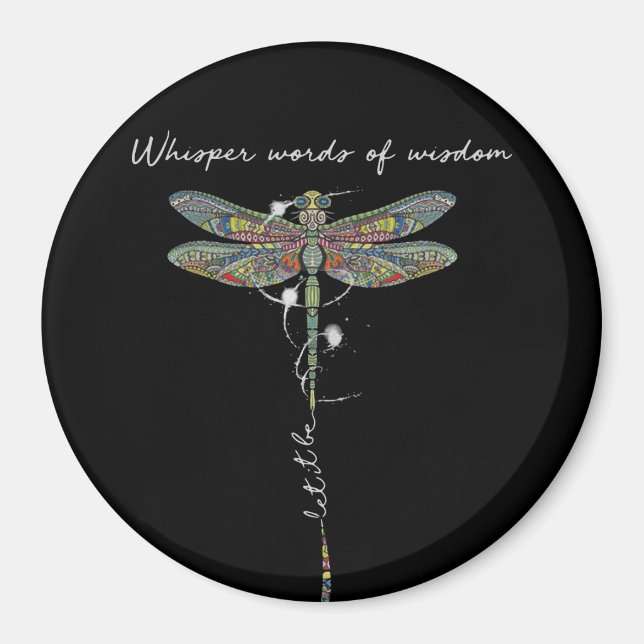 Imán Palabras De Susurro De Sabiduría Brocade Dragonfly (Frente)