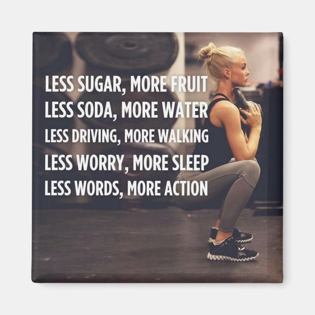 Imán Palabras Inspiradoras sobre la aptitud de las muje (Frente)