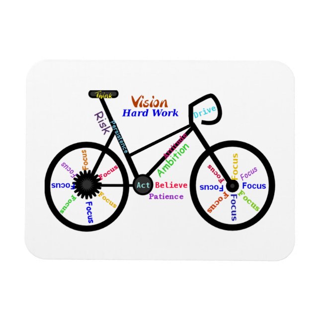 Imán Palabras motivacionales, ciclismo, ciclismo, mujer (Horizontal)