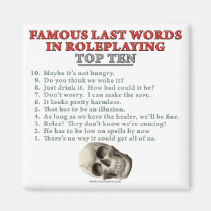 Imán Palabras pasadas famosas en el Roleplaying: Top