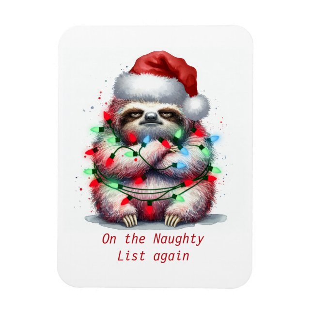 Imán Palabras Personalizados de Naughty Sloth (Vertical)