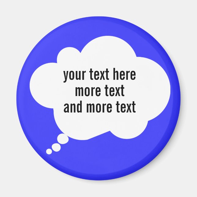 Imán palabras personalizados del globo de burbuja de pe (Frente)