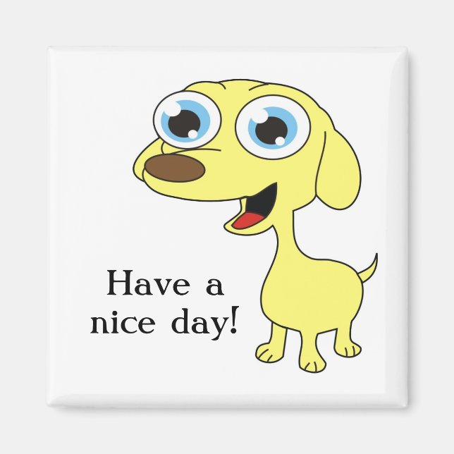 Imán Palabras positivas de Ilustracion de perro (Frente)