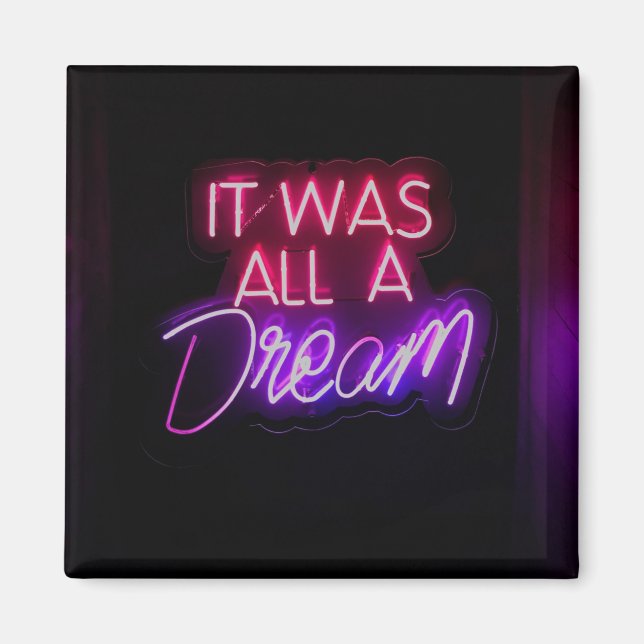 Imán Palabras Púrpura Rosa Texto Arte Todo Fue Un Rótul (Frente)