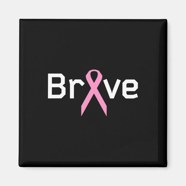 Imán Palabras valientes de cinta rosa sobreviviente de  (Frente)