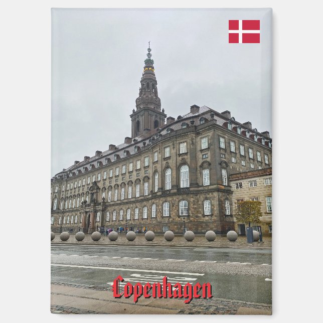 Imán Palacio de Christiansborg en Copenhague, viaje (Anverso)