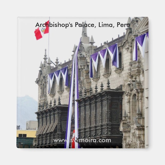 Imán Palacio del Arzobispo con "Balcones celosos" Lima (Frente)