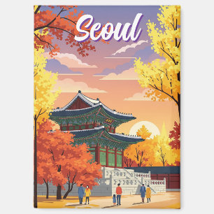Imán Palacio en otoño de Seúl Corea del Sur