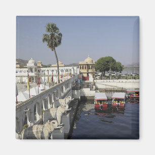 Imán Palacio Jag Mindar, Lago Pichola, Udaipur, India.