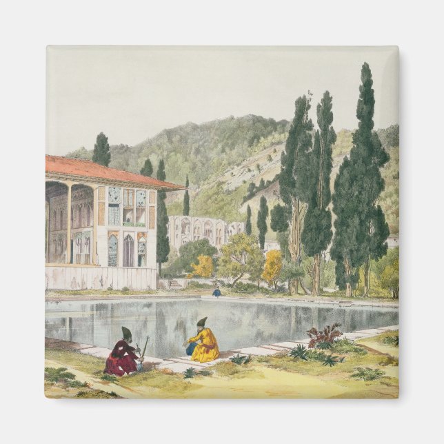 Imán Palacio y jardines de Ashref, Persia, plato 80 (Frente)
