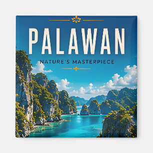 Imán 🏝️ Palawan Filipinas Decoración de Laguna 🌊