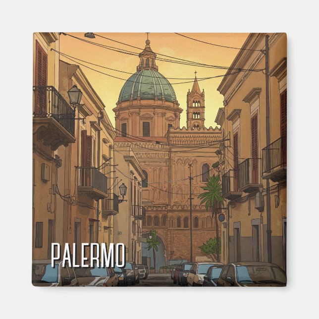 Imán Palermo Sicilia Italia Viaje (Frente)