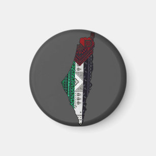 Imán Palestina Embroidery tatreez Mapa de la bandera de