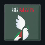 Imán Palestina Libre<br><div class="desc">paloma de la paz con la bandera palestina,  apoyo a Palestina</div>