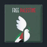 Imán Palestina Libre<br><div class="desc">paloma de la paz con la bandera palestina,  apoyo a Palestina</div>