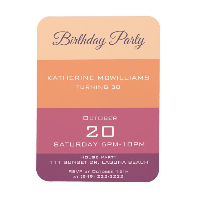 Imán Paleta de la cosecha de la fiesta de cumpleaños (Vertical)