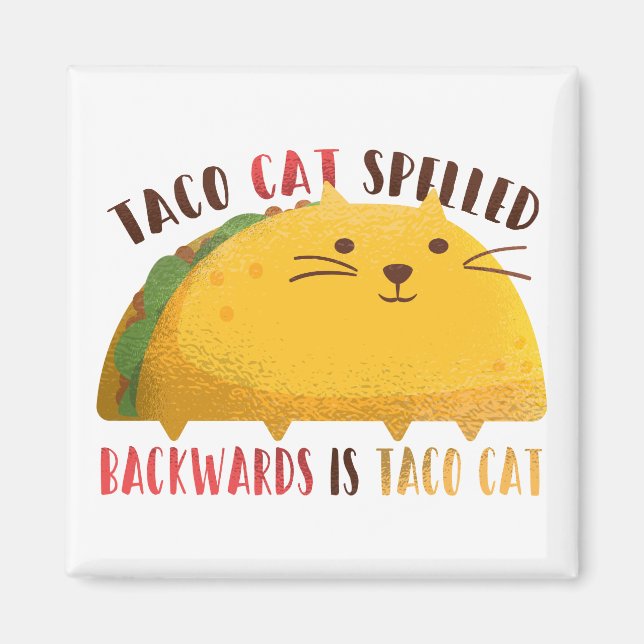 Imán Palindrocromo de gato de Taco (Frente)
