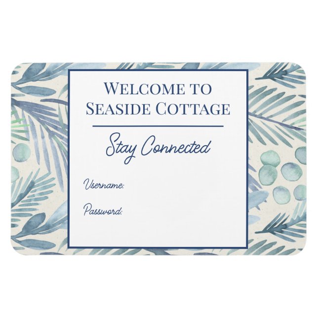 Imán Palm Airbnb Beach Vacation Rental Wifi Magnet (Horizontal)