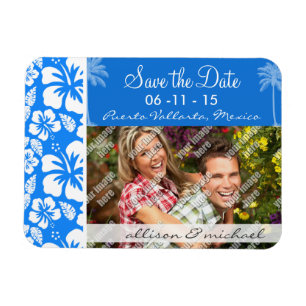 Imán Palm de verano; Hibiscus tropical azul de Azure