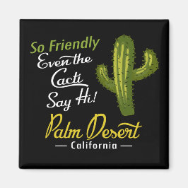 Imán Palm Desert Cactus Funny Retro