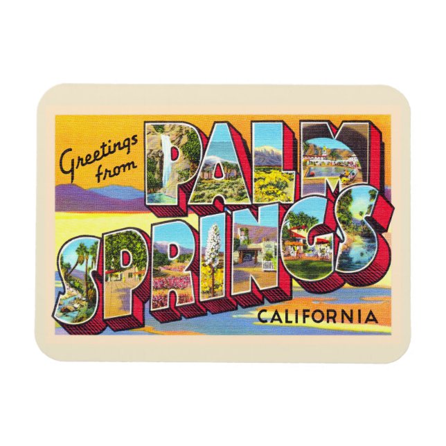 Imán Palm Springs California Carta grande postal (Horizontal)
